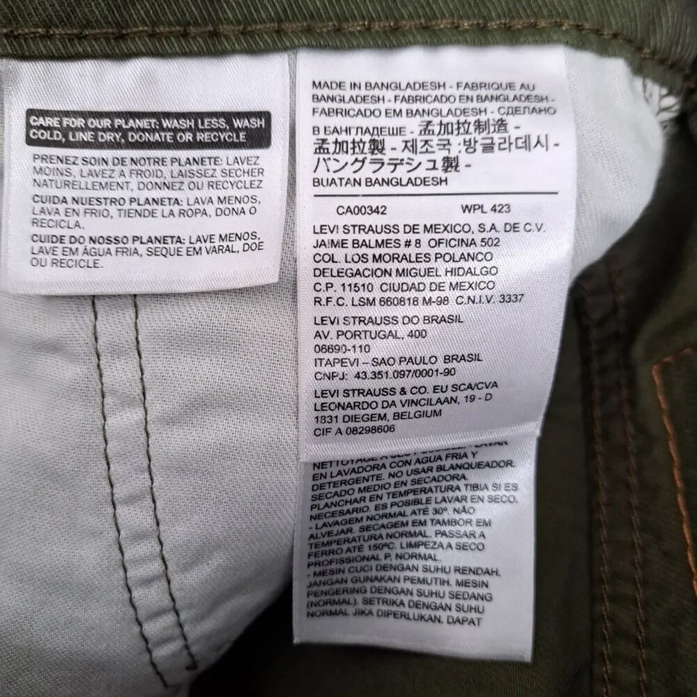 Levi's 502 Regular Taper Warp Stretch Olive‎ Green Pants 29x28* NWT